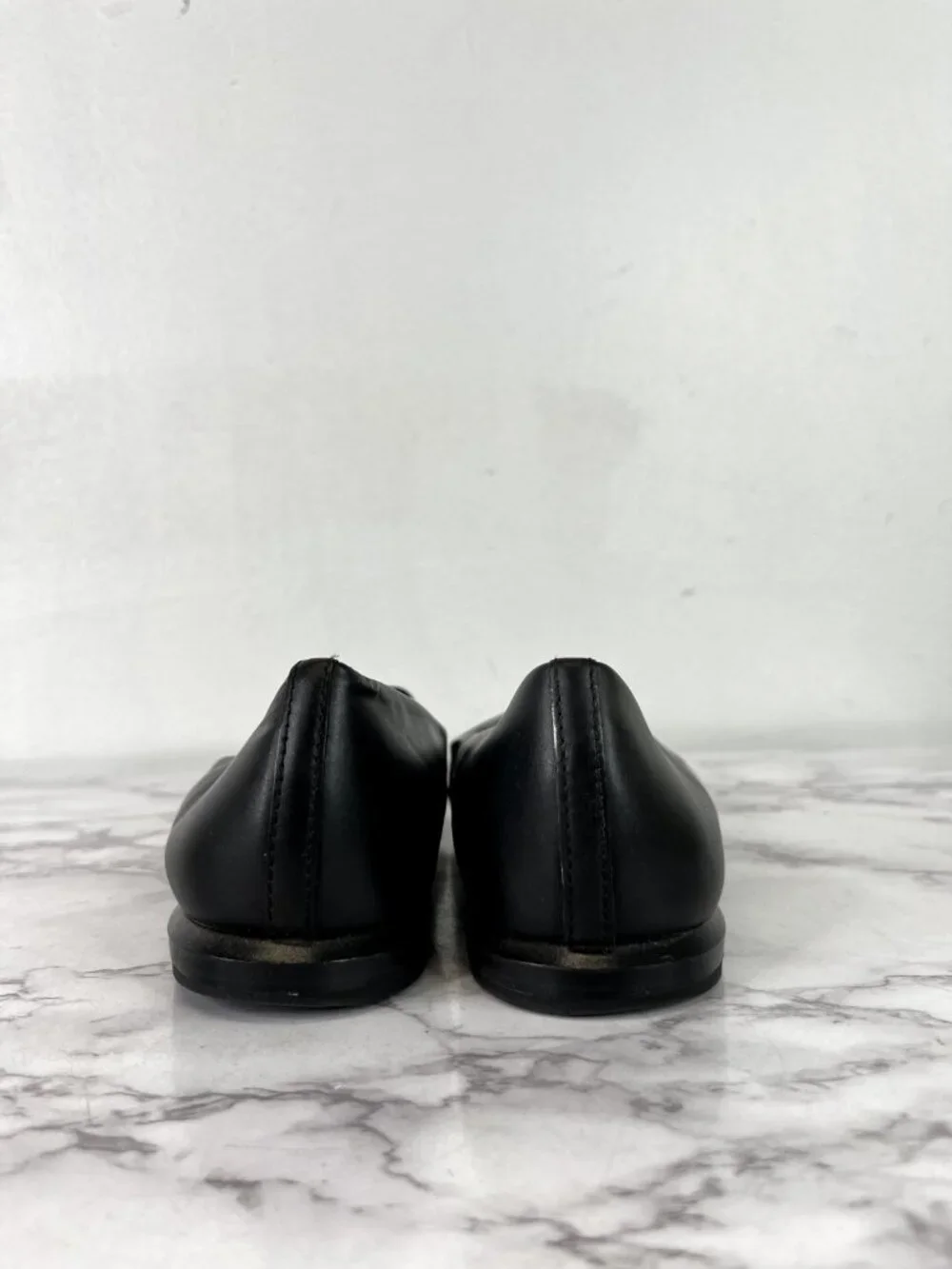 Everlane Womens The Modern Point Flat Black Leather Sz 10